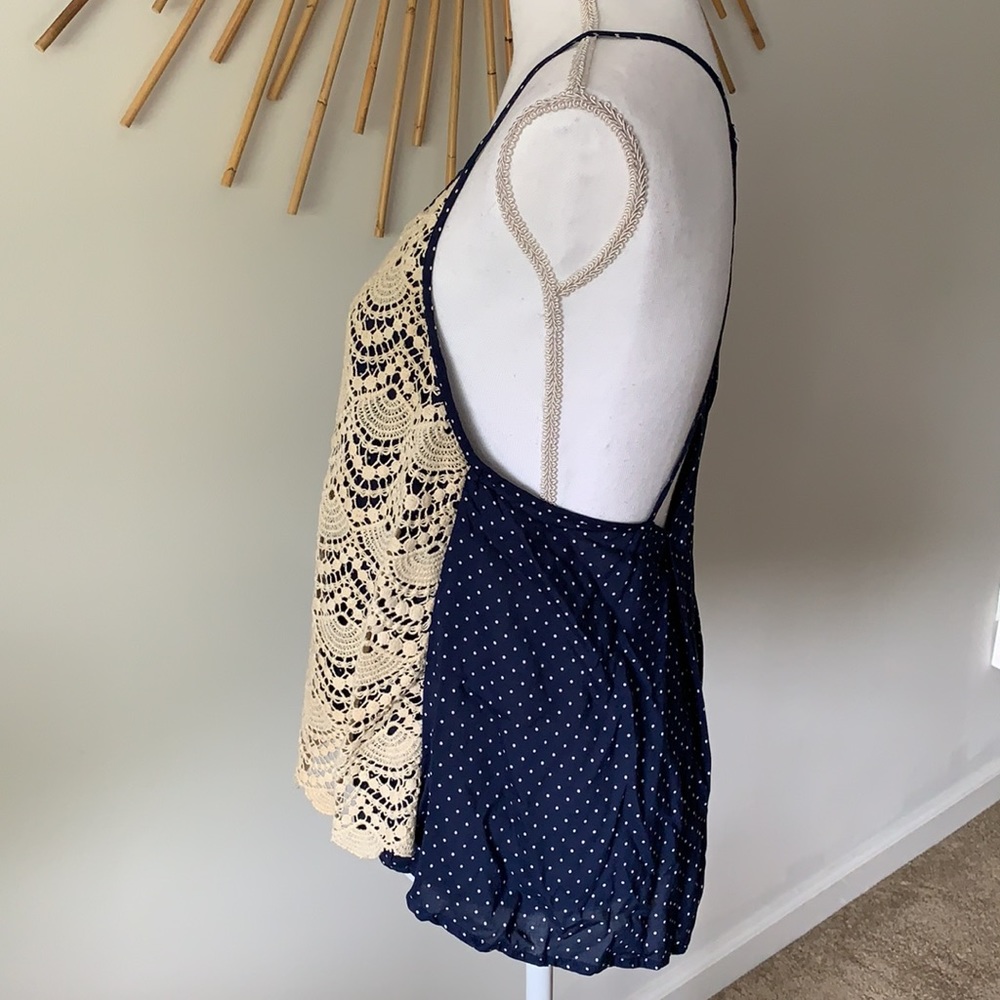 $3 hazel Boho Lace & Polka Dot Tank - Picture 2 of 7